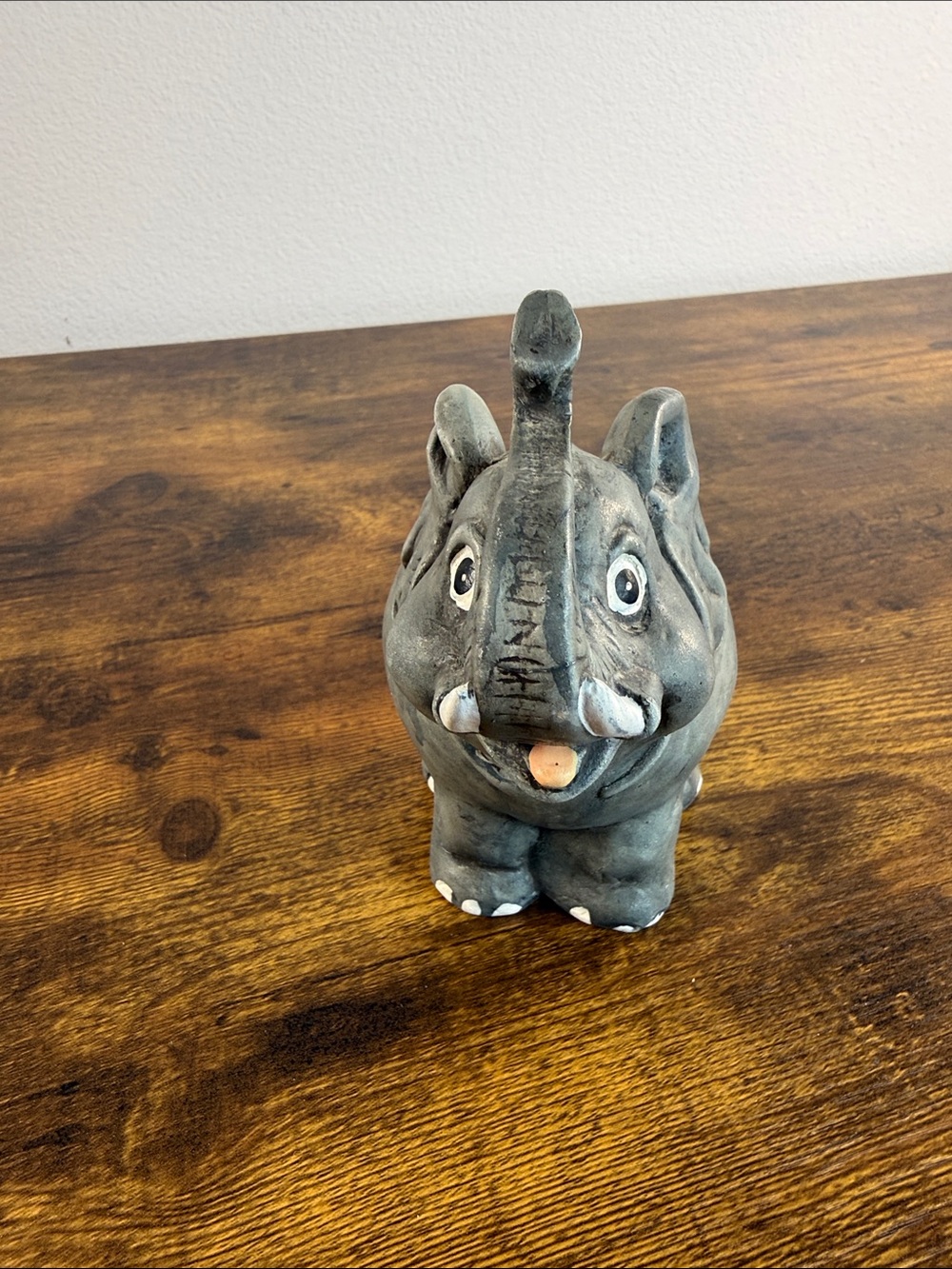 Grey Ceramic Elephant Figurine Home Art Decor - Perfect Condition